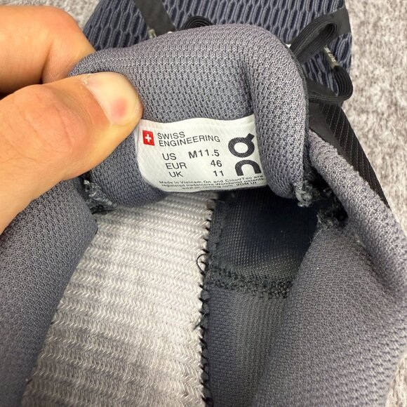 ✅On Cloudflyer Mens 11.5M Athletic Running Sneakers Black/Blue/Gray✅ No Insoles - Picture 11 of 12